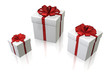 white gift boxes, isolated with clipping path