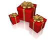 red gift boxes, isolated with clipping path