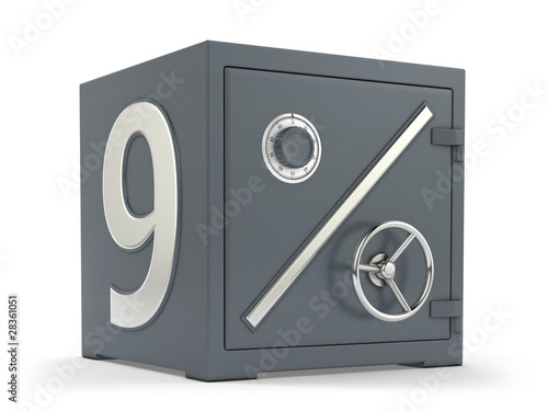 Illustration: 9 percent deposit bank safe 9 percent deposit bank safe