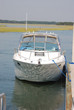 Boat docked at pier