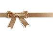Golden bow isolated on white background