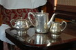 service a cafe dans wagon restaurant ancien