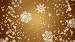 Christmas snowflakes on gold