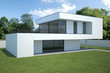 Images : modern house - exterior with lawn