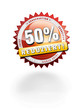 Button 50% Reduziert - Preisbutton Icon Button 50% Reduziert - Preisbutton Icon