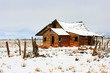 abandoned homestead on prairie in winter snows abandoned homestead on prairie in winter snows