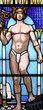 Jugendstil Glasfenster Hermes