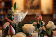 Floral wedding arrangement in a home Floral wedding arrangement in a home