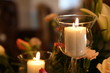 candle flame in wedding arrangement in a home candle flame in wedding arrangement in a home