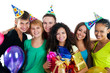 photo of teenagers celebrate birthday over white