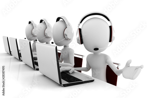 Illustration: 3d man call center 3d man call center
