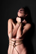 Bondage women  on black background