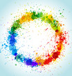 Color paint splashes round background Color paint splashes round background