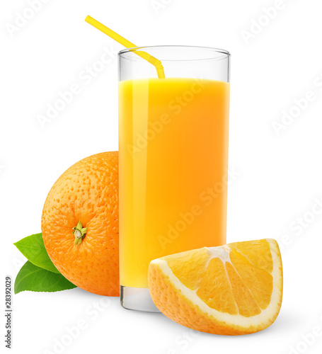 Foto: Orange juice isolated on white Orange juice isolated on white