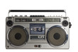retro ghetto blaster isolated with clipping path