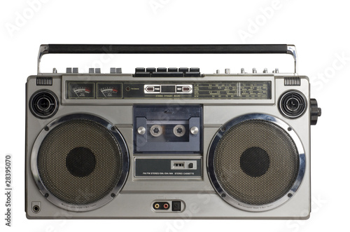 Photo: retro ghetto blaster isolated with clipping path retro ghetto blaster isolated with clipping path