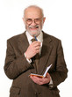 senior on white background