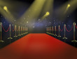 Red carpet at night.