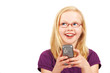 A photo of a bond girl and her phone