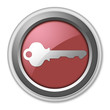 Red 3D Style Button "Key / Login Symbol"