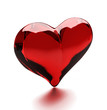 Cuore di vetro rosso