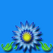 Blue Flower over blue background Blue Flower over blue background