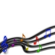 Musical Staff of Rainbow notes