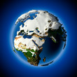 Planet Earth is covered by snow drifts