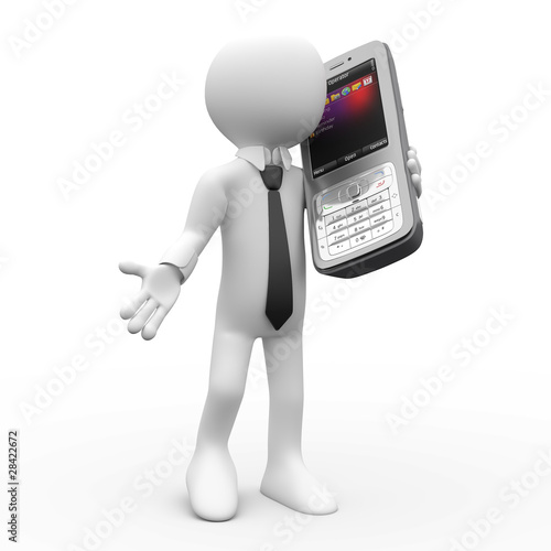 Ilustración: Man talking on mobile phone Man talking on mobile phone