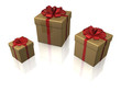 Illustration: golden gift boxes, isolated with clipping path golden gift boxes, isolated with clipping path