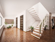 Flur mit Treppe Interior 3d render Flur mit Treppe Interior 3d render