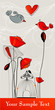 Vector cute romantic birds singing