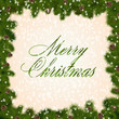 Christmas greeting card with fir branches
