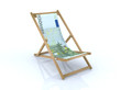 wood beach chair with 100 euro banknote