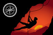 Professional mountain climber vector