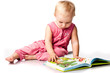 Beautiful baby girl reading a book Beautiful baby girl reading a book