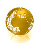 golden earth globe