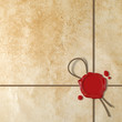 Sigillo di ceralacca su carta antica