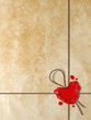 Sigillo di ceralacca a forma di cuore su carta antica