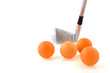 Playing golf