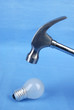 Hammer and light bulb
