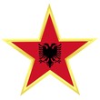 Gold star with a flag of Albania