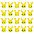 Vektor: うさぎの顔いろいろ-03 うさぎの顔いろいろ-03