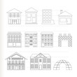 different kinds of houses and buildings - Vector Illustration