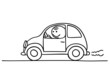 Vektor: figur im auto figur im auto