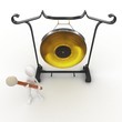 3d man with big gong