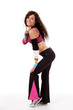 Zumba teacher in dance pose
