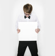 Mann mit Schild