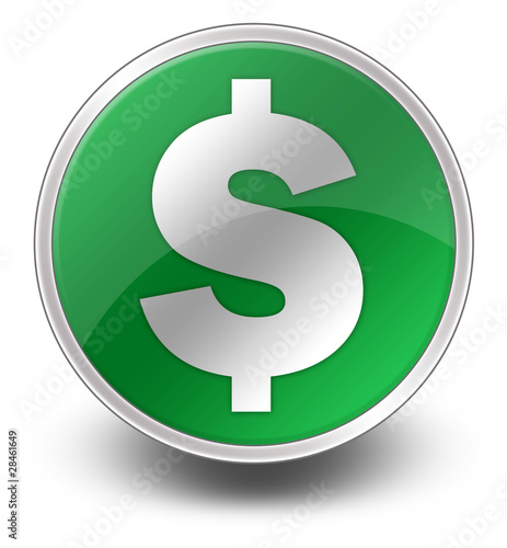 dollar sign icon. Green Glossy Icon quot;Dollar Sign