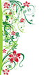 abstract flower Illustration vector spring summer green red